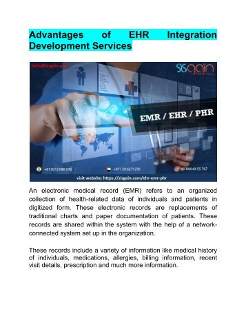 Advantages of EHR Integration Development Services | SISGAIN