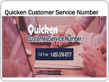 Quicken Customer Service  Number 1-855-376-8777