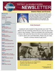June 2019 Toastmasters District 24 Double Dozen newsletter.