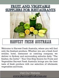Fruit And Vegetable Suppliers For Restaurants