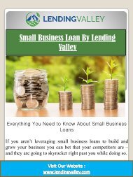 Small Business Loan By Lending Valley