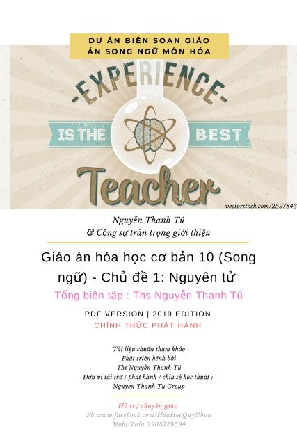 Giáo án hóa học cơ bản 10 (Song ngữ) - Chủ đề 1 Nguyên tử