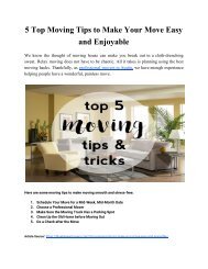 5 Top Moving Tips to Make Your Move Easy and Enjoyable