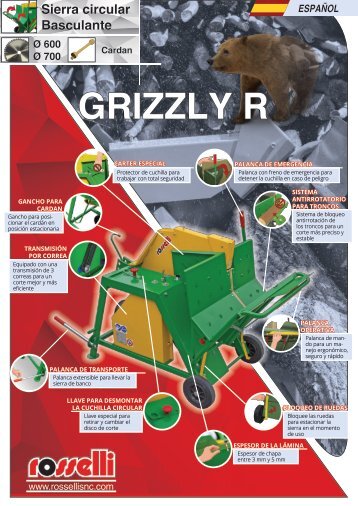 Sierra circular para tractor con eje cardán Grizzly R - Rosselli Snc