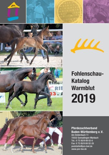 Fohlenschaukatalog Warmblut 2019 I Pferdezuchtverband Baden-Württemberg