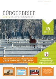 Bürgerbrief Vereinsheft Ausgabe 94 - November 2018 vom Bürgerverein Wüsting eV