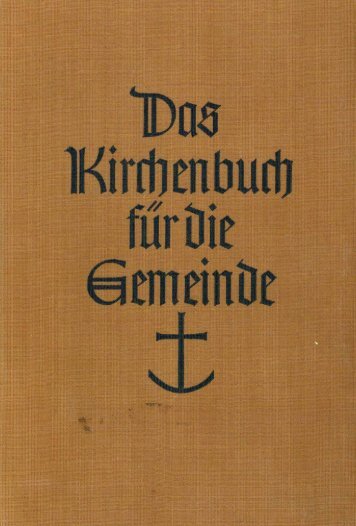 Das Kirchenbuch für die Gemeinde: Inhaltsverzeichnis