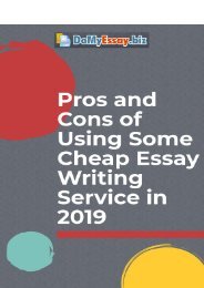 Pros and Cons of Using Some Cheap Essay Writing Service in 2019