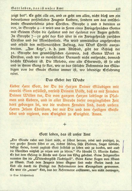 Das Kirchenbuch für die Gemeinde