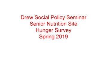 Senior Hunger Survey