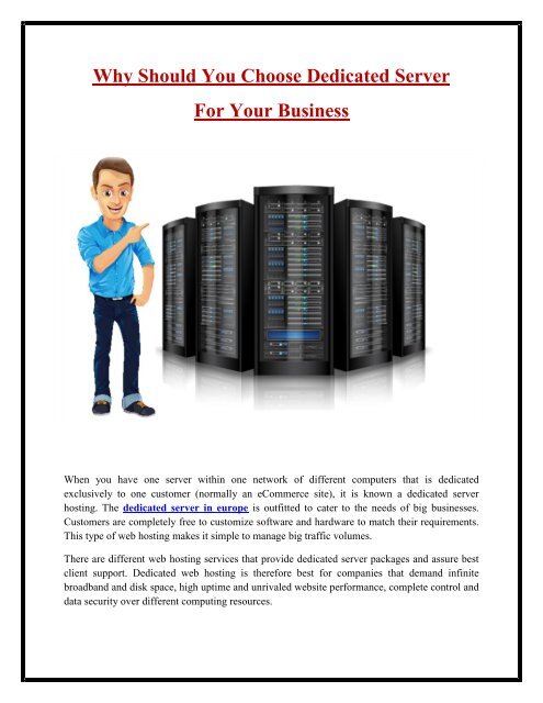 Choose Dedicated Server For Your Business Images, Photos, Reviews