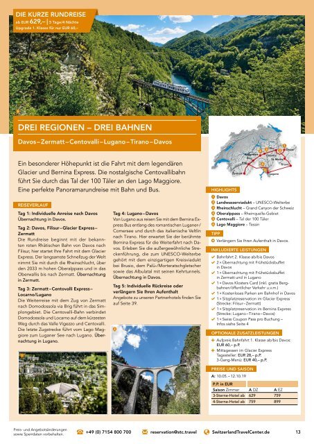 Switzerland Travel Center -  Schweiz Angebote 2019