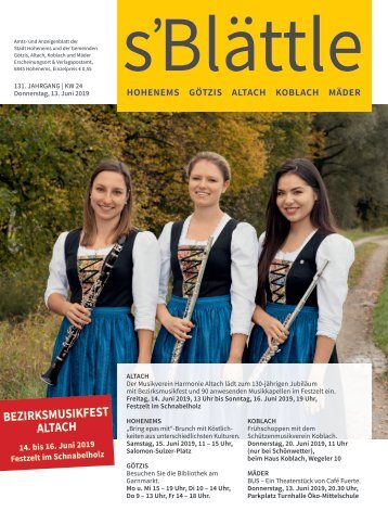 s'Blättle Nr. 24 - Do, 13. Juni 2019