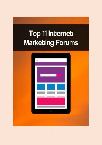 Top 11 Internet Marketing Forums