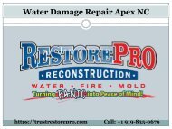 Water Damage Repair Apex North Carolina 
