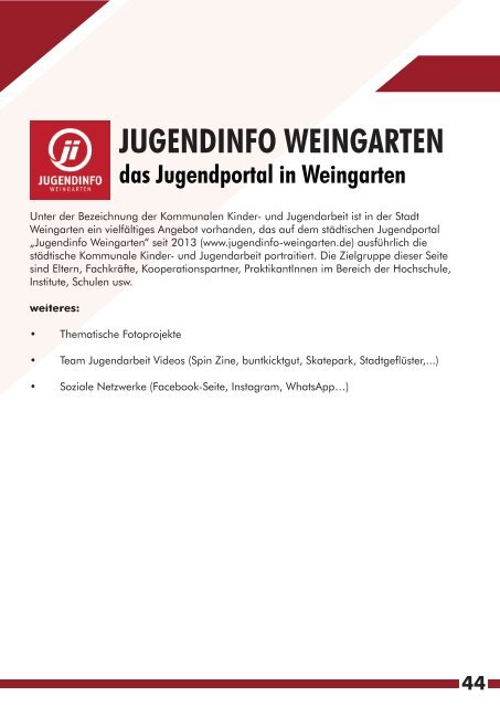 Jahresbericht Team Jugendarbeit Weingarten