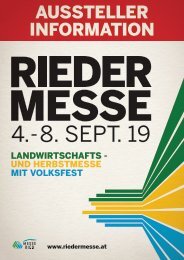 RIEDER MESSE 2019 - Ausstellerinfo