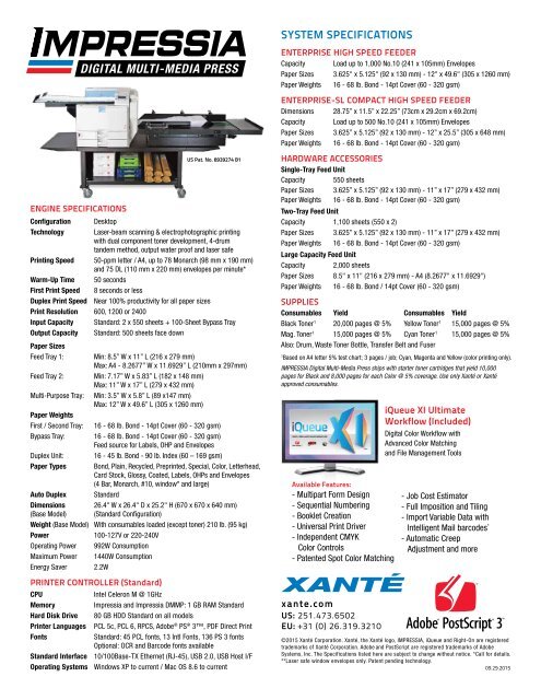 Xante Impressia Digital Multi Media Press