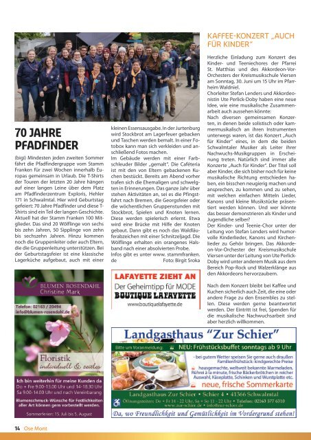 OSE MONT Juni 2019 - Schwalmtals Gemeindejournal - Infos aus der Region