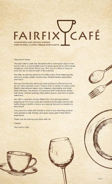 Fairfix Cafe Menu