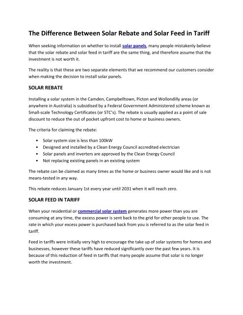 the-difference-between-solar-rebate-and-solar-feed-in-tariff
