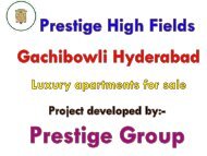 Prestige High Fields Hyderabad luxury apartments for sale