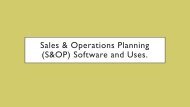 What is sales and operations planning (S&OP) software and its uses?