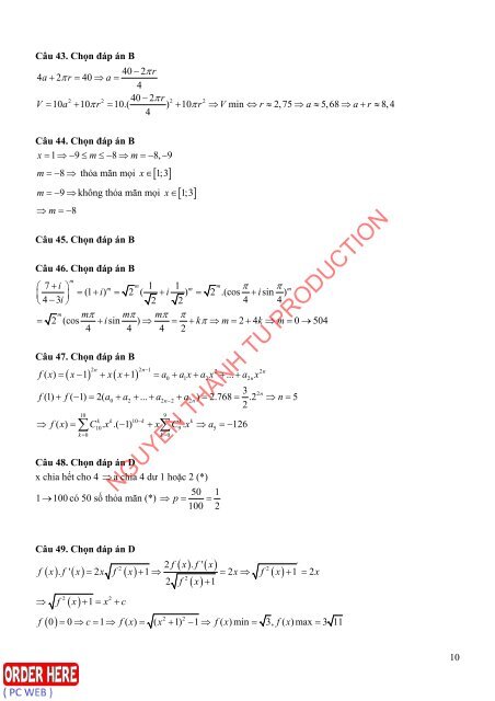 Bộ đề dự đoán kì thi THPT Quốc Gia năm 2019 chuẩn (Kèm lời giải) môn Toán