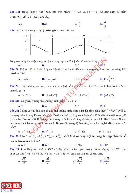 Bộ đề dự đoán kì thi THPT Quốc Gia năm 2019 chuẩn (Kèm lời giải) môn Toán