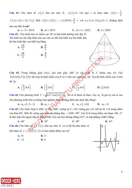 Bộ đề dự đoán kì thi THPT Quốc Gia năm 2019 chuẩn (Kèm lời giải) môn Toán