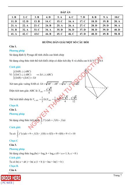 Bộ đề dự đoán kì thi THPT Quốc Gia năm 2019 chuẩn (Kèm lời giải) môn Toán