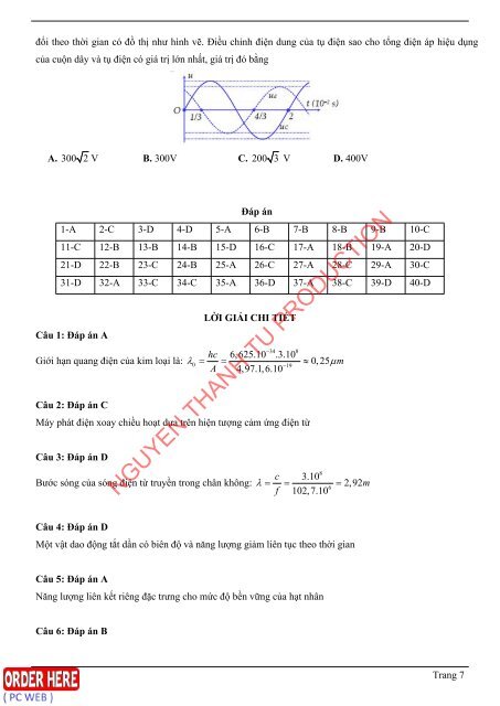 Bộ đề dự đoán kì thi THPT Quốc Gia năm 2019 chuẩn (Kèm lời giải) môn Vật Lý