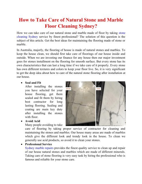 How To Take Care Of Natural Stone And Marble Floor Cleaning Sydney Natural Stone And Marble Floor Cleaning