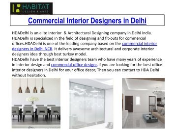 Commercial Interior Designers in Delhi