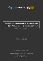 AUTOFACETS TO PARTICIPATE IN BOVAG 2019