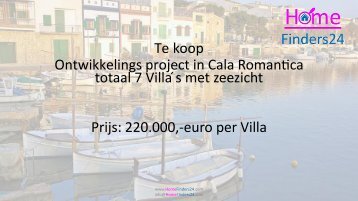 Project van villa's in Cala Romantica met uitzicht op zee en uw eigen zwembad (VIL0012)