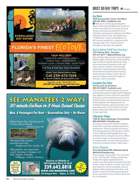 Must Do Fort Myers Visitor Guide Summer/Fall 2019