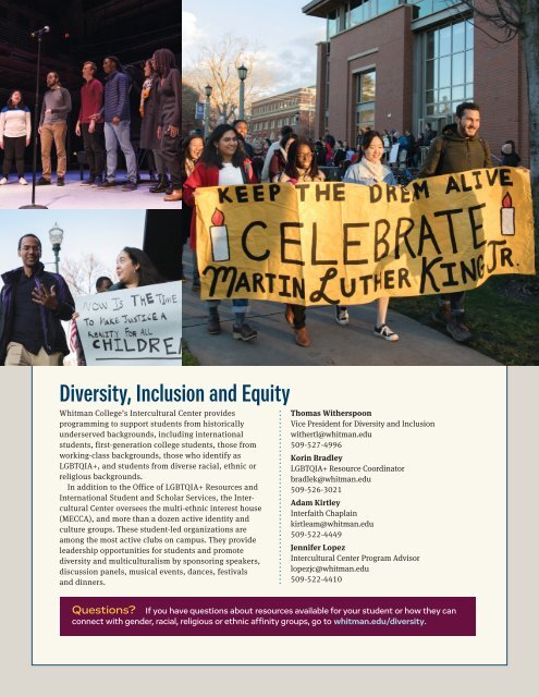 Whitman College Family Welcome Booklet 2019