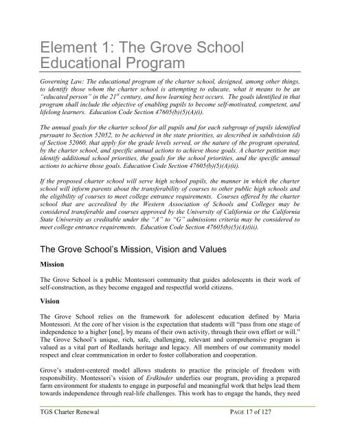 Grove School Renewal Charter FINAL Version - 2019