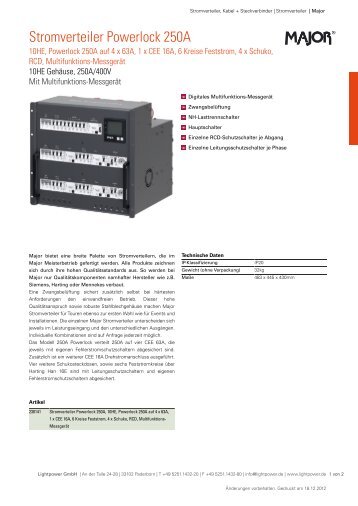 Stromverteiler Powerlock 250A - Lightpower