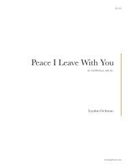 Peace I Leave With You - Perusal Score - Lyndon Gehman