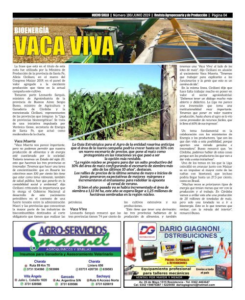 Revista Agropecuaria Nuevo Siglo 180