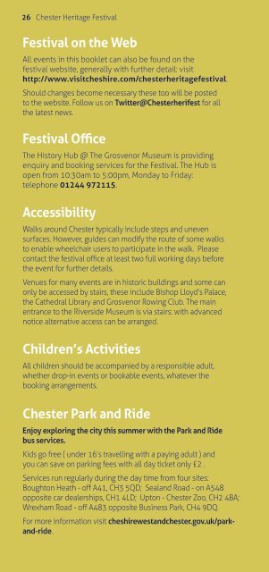 Chester Heritage Festival leaflet 2019