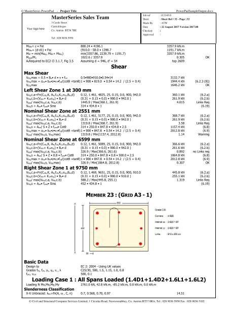 MasterSeries PowerPad Sample Output