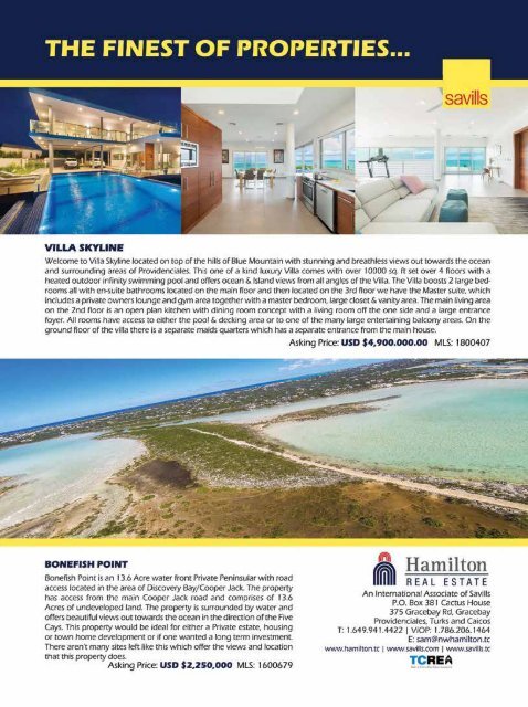 Turks & Caicos Islands Real Estate Summer/Fall 2019