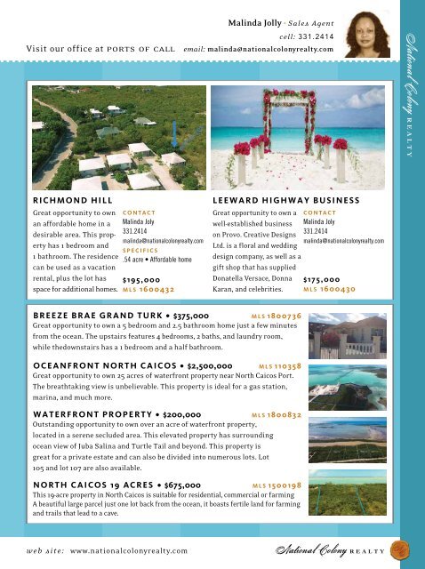 Turks & Caicos Islands Real Estate Summer/Fall 2019