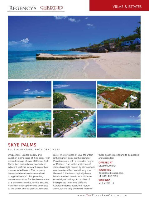 Turks & Caicos Islands Real Estate Summer/Fall 2019