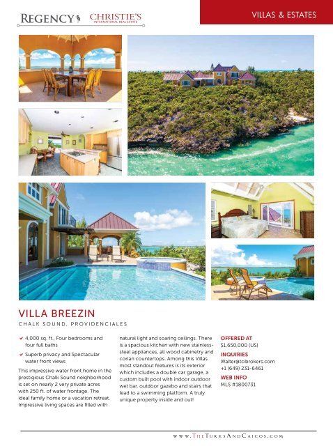 Turks & Caicos Islands Real Estate Summer/Fall 2019