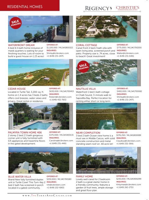 Turks & Caicos Islands Real Estate Summer/Fall 2019