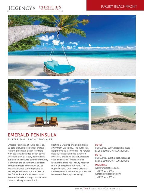 Turks & Caicos Islands Real Estate Summer/Fall 2019